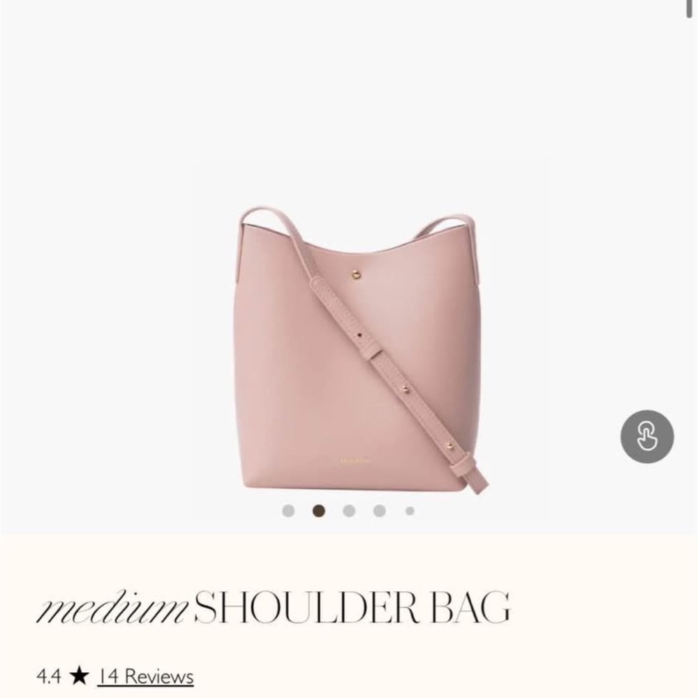 Samara Peony Blush Beige/Pink Vegan Leather Shoulder Bag with Adjustable Strap